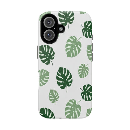 Monstera Leaf Phone Case — Tropical Green Pattern Tough Case