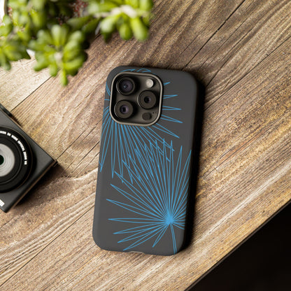 Blue Dandelion Burst Tough Phone Case — Protective Floral iPhone Cover
