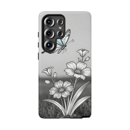Butterfly & Wildflower Tough Phone Case — Durable Floral Phone Cover