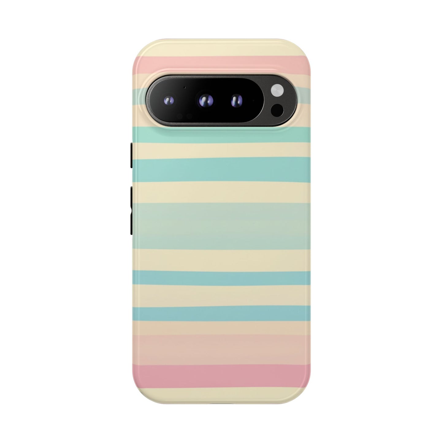 Pastel Striped Tough Phone Case – Protective Retro Rainbow Design