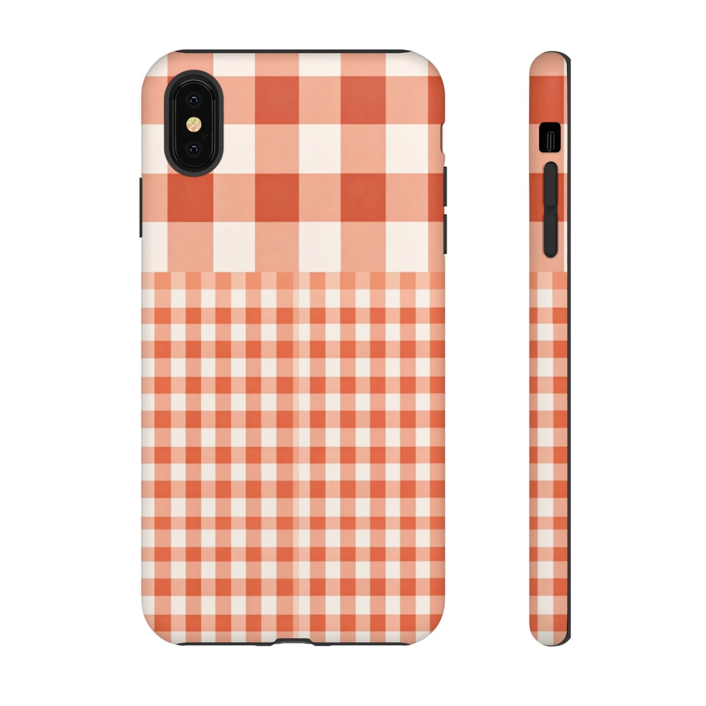 Buffalo Check Tough Phone Case — Orange Gingham Protective Cover