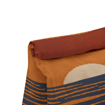 Sunset Ocean Print, Polyester Lunch Bag, Eco-Friendly, Beach Day Essentials, Picnic, Back to School, Vibrant Summer Vibe