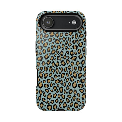 Leopard Print Tough Phone Case - Blue Cheetah Protective Cover