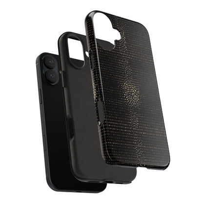 Tough Phone Case — Black Textured Metallic Dot Shield