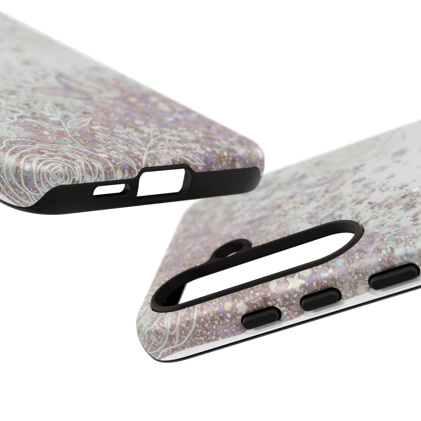 Butterfly Glitter Tough Phone Case — Floral Sparkle Protective Case