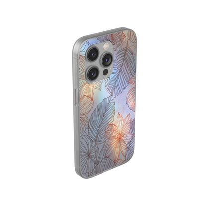 Floral Holographic Phone Case — Iridescent Leaves & Flowers Flexi Case