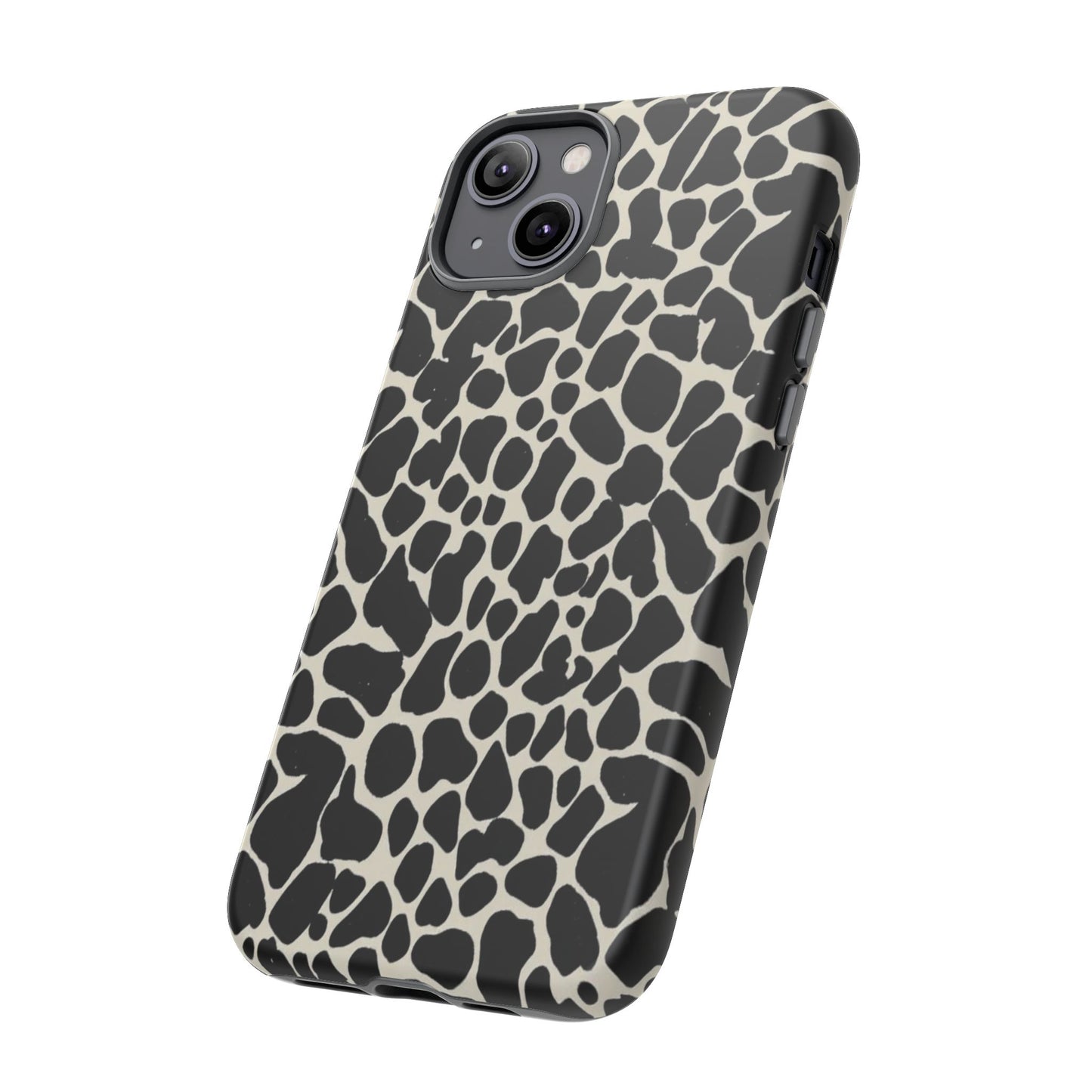 Black and White Cowhide Phone Case — Protective Tough Case