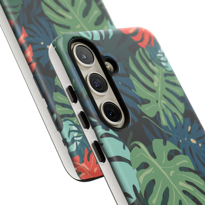 Tropical Monstera Phone Case — Colorful Leaf Protective Tough Case