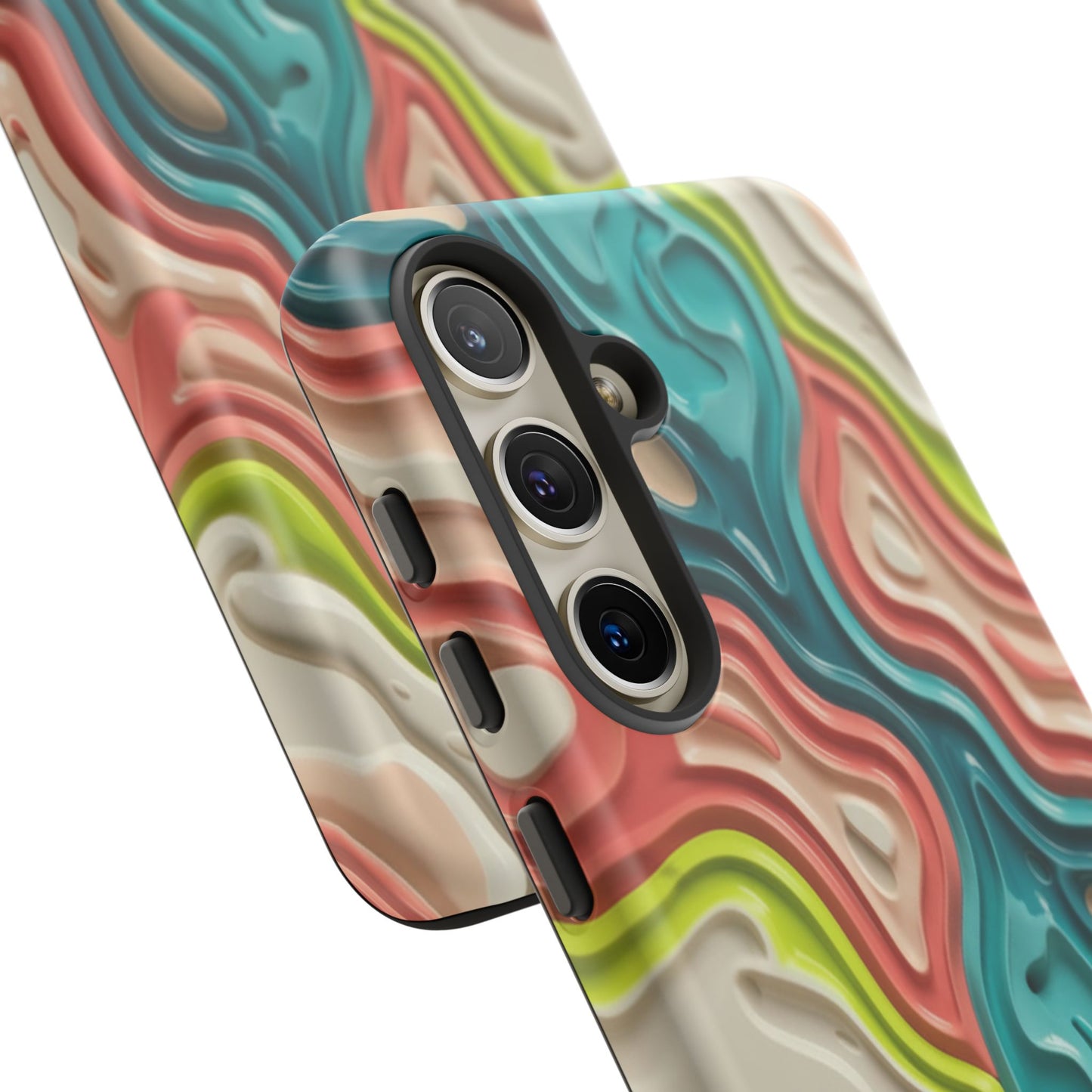 Abstract Contour Phone Case — Colorful Topographic Pattern Tough Case