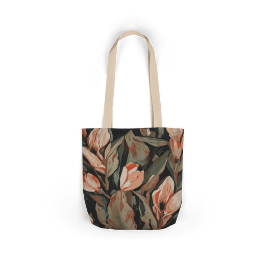 Floral Canvas Tote Bag — Vintage Botanical Print